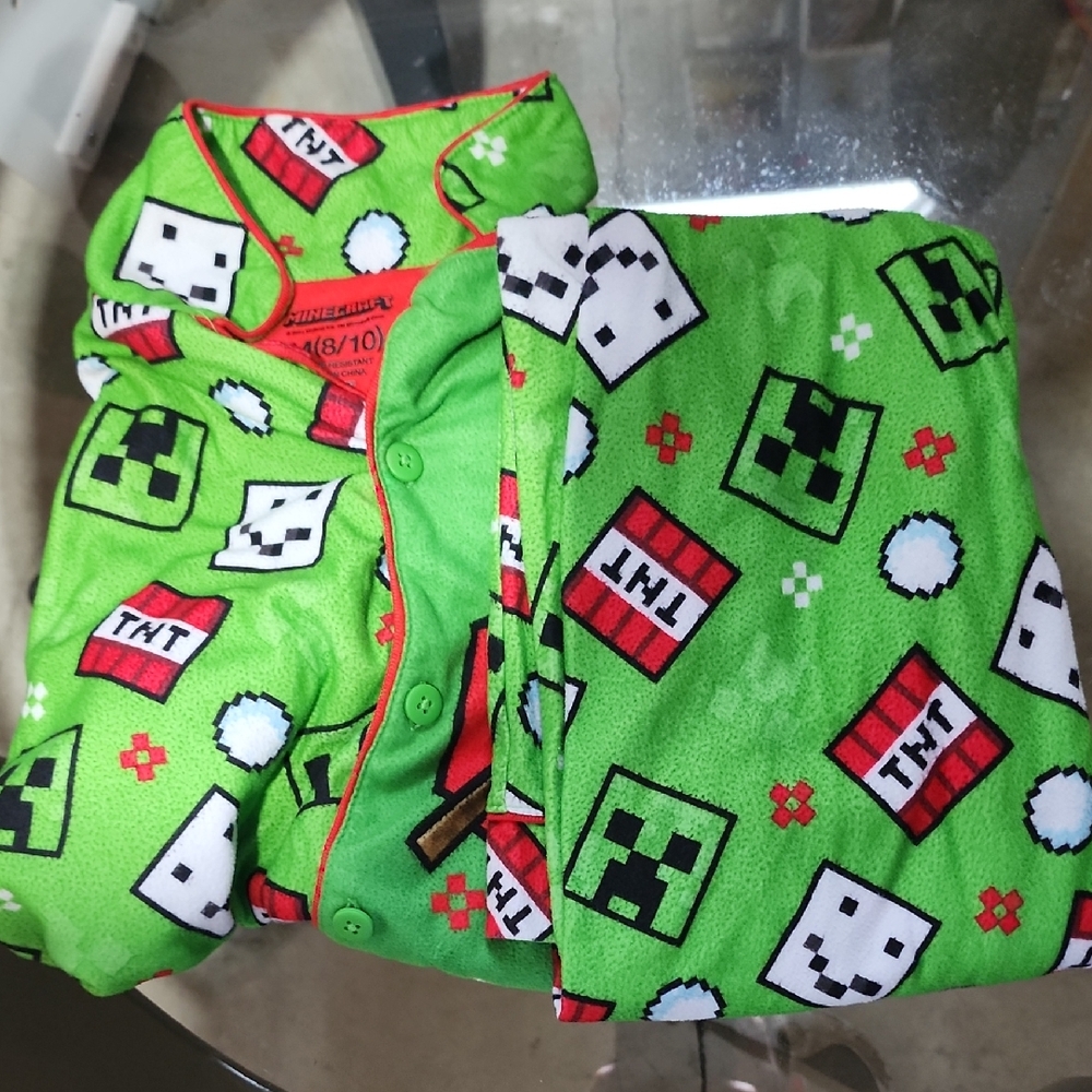 Green Minecraft Pajama Set
